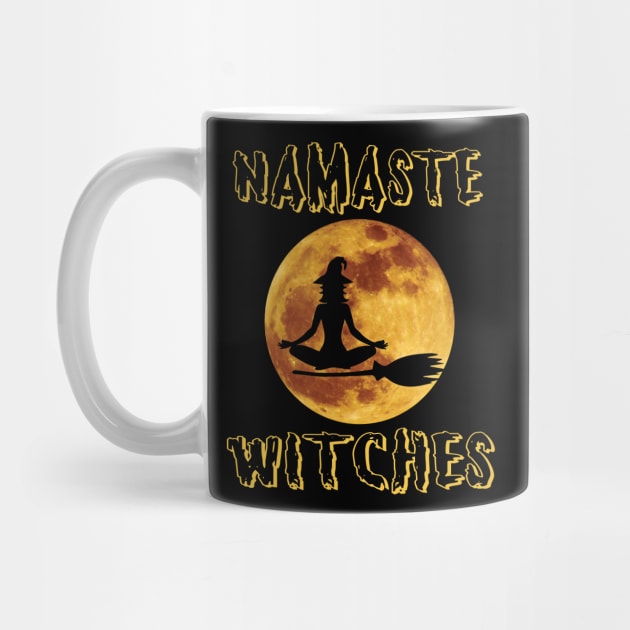 Yoga Namaste Witches Halloween Yoga Shirts by mazurprop